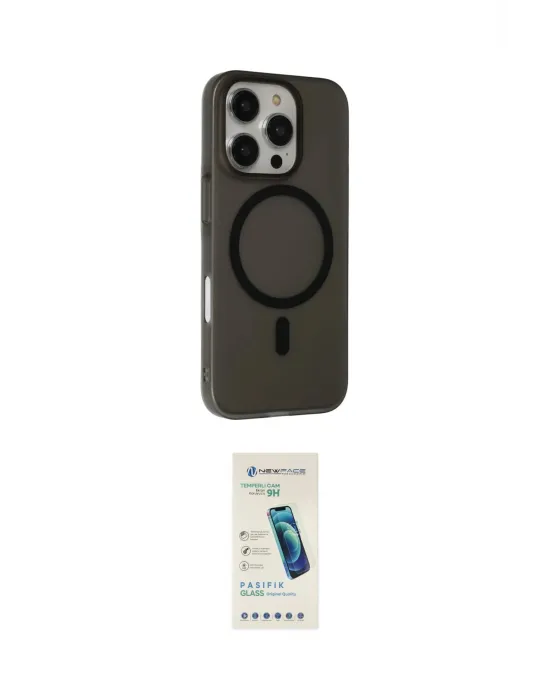 ieg™ iPhone 16 Pro Max Kılıf Çekirdek Modern Prime - Şeffaf Pasifik Cam Ekran Koruyucu