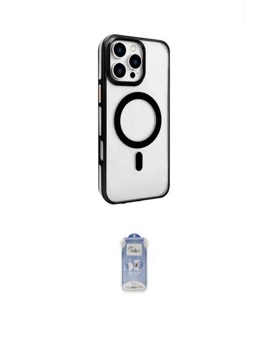 ieg™ iPhone 16 Pro Max Kılıf Doruk Doku Özel Seri - Siyah Joko Magic 5D Cam