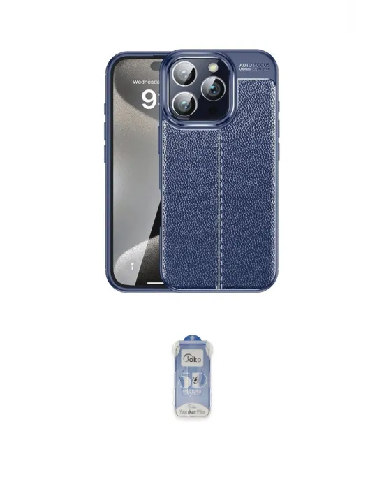 ieg™ iPhone 16 Pro Max Kılıf Doruk Klasik Özel Seri - Siyah Joko Magic 5D Cam