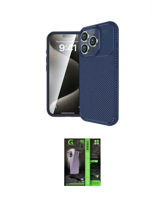 ieg™ iPhone 16 Pro Max Kılıf Eksen Form Prime - Şeffaf 360 Full Body Arka Koruyucu
