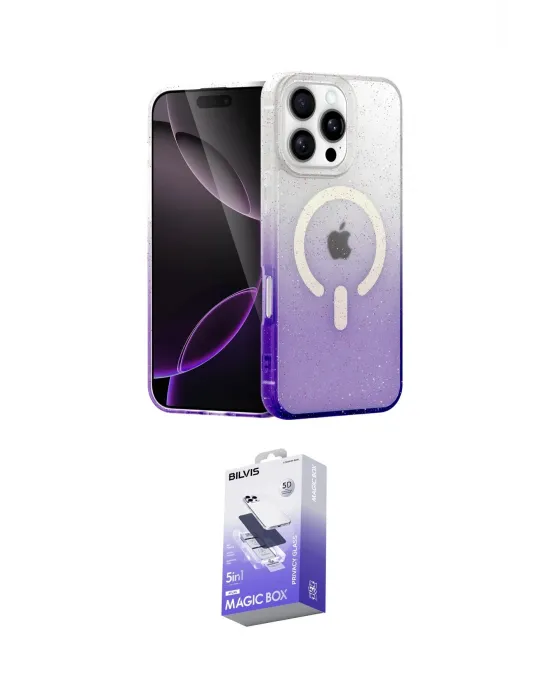 ieg™ iPhone 16 Pro Max Kılıf Eksen Minimal Özel Seri - Siyah Bilvis 5in1 5D Magic Hayalet Cam Ekran Koruyucu