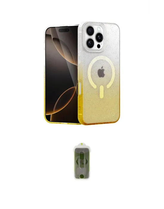 ieg™ iPhone 16 Pro Max Kılıf Eksen Minimal Özel Seri - Siyah Joko Magic 5D Hayalet Cam