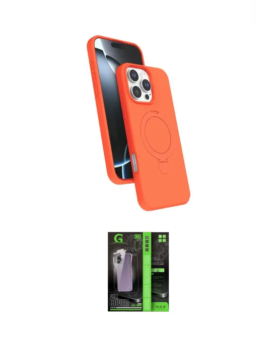 ieg™ iPhone 16 Pro Max Kılıf İz Işık Koleksiyonu - Şeffaf 360 Full Body Arka Koruyucu