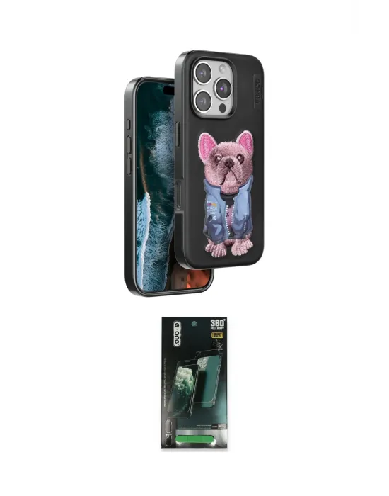 ieg™ iPhone 16 Pro Max Kılıf İz Minimal Koleksiyonu - Siyah 360 Mat Full Body Arka Koruyucu