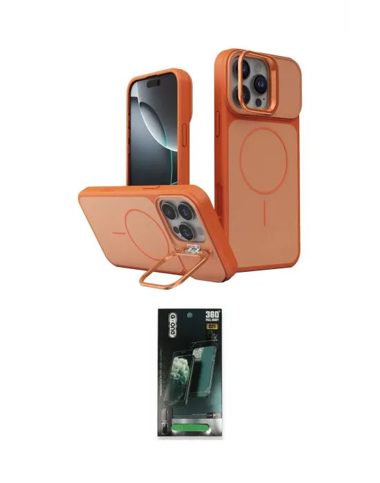 ieg™ iPhone 16 Pro Max Kılıf İz Modern Prime - Siyah 360 Mat Full Body Arka Koruyucu