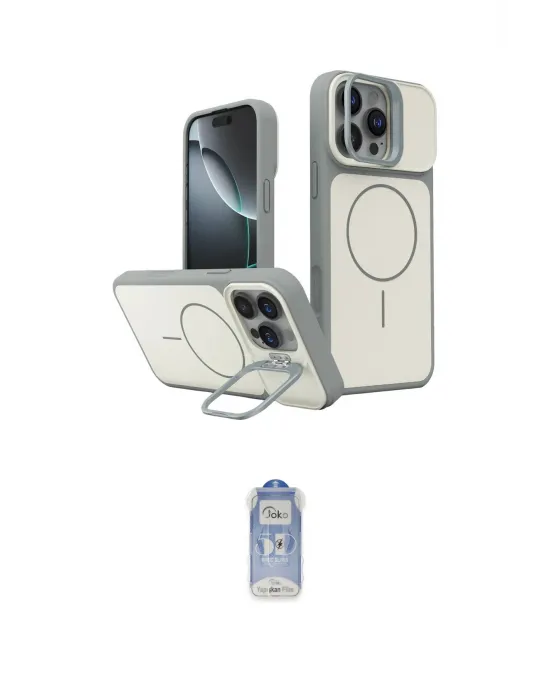 ieg™ iPhone 16 Pro Max Kılıf İz Modern Prime - Siyah Joko Magic 5D Cam