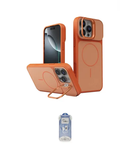 ieg™ iPhone 16 Pro Max Kılıf İz Modern Prime - Siyah Joko Magic 5D Cam