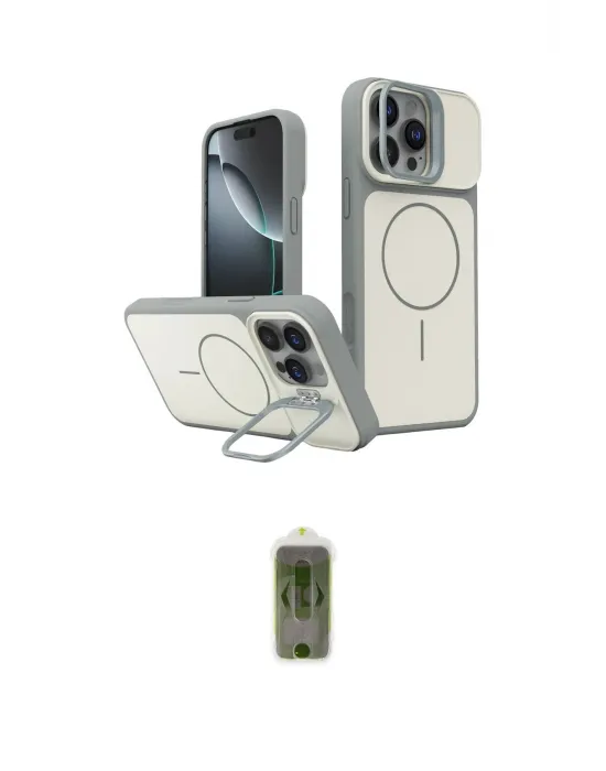ieg™ iPhone 16 Pro Max Kılıf İz Modern Prime - Siyah Joko Magic 5D Hayalet Cam