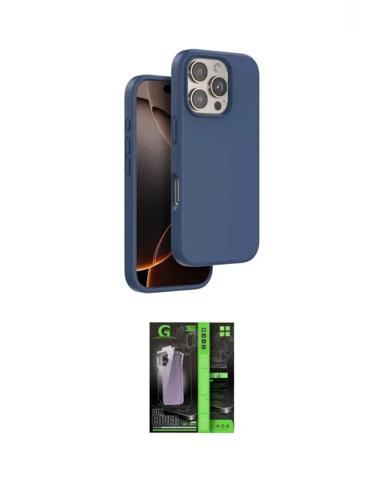 ieg™ iPhone 16 Pro Max Kılıf Kıvılcım Çizgi Serisi - Şeffaf 360 Full Body Arka Koruyucu