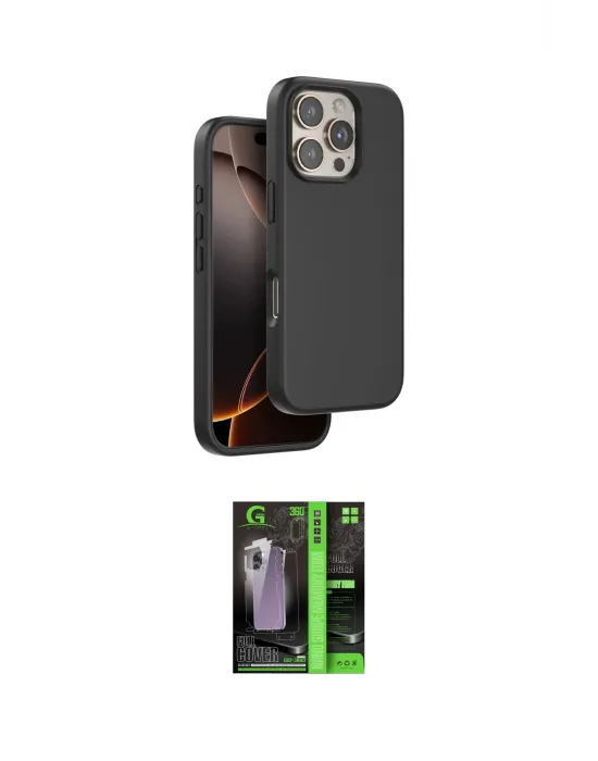 ieg™ iPhone 16 Pro Max Kılıf Kıvılcım Çizgi Serisi - Şeffaf 360 Full Body Arka Koruyucu