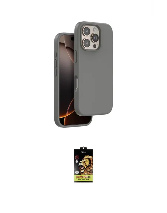 ieg™ iPhone 16 Pro Max Kılıf Kıvılcım Çizgi Serisi - Siyah Buffer Cam Ekran Koruyucu