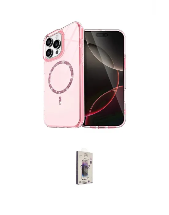 ieg™ iPhone 16 Pro Max Kılıf Kıvılcım Form Prime - Siyah Bilvis 3D Cam Ekran Koruyucu