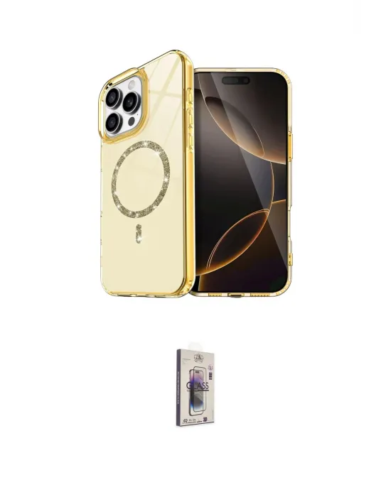 ieg™ iPhone 16 Pro Max Kılıf Kıvılcım Form Prime - Siyah Bilvis 3D Cam Ekran Koruyucu
