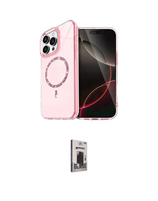 ieg™ iPhone 16 Pro Max Kılıf Kıvılcım Form Prime - Siyah Bilvis Hayalet Cam Ekran Koruyucu