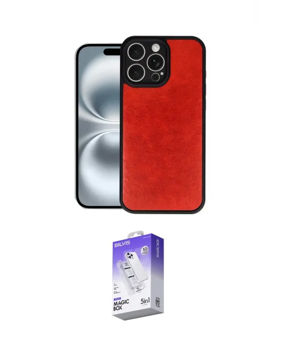 ieg™ iPhone 16 Pro Max Kılıf Kıvılcım Işık Serisi - Siyah Bilvis 5in1 3D Magic Cam Ekran Koruyucu