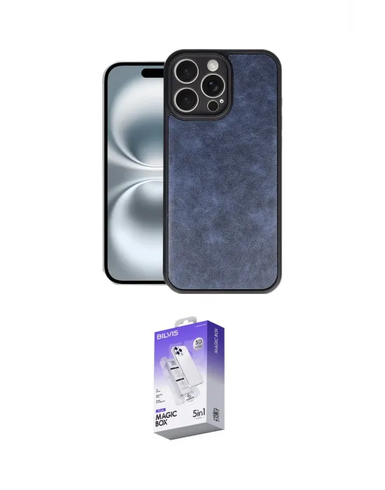 ieg™ iPhone 16 Pro Max Kılıf Kıvılcım Işık Serisi - Siyah Bilvis 5in1 3D Magic Cam Ekran Koruyucu