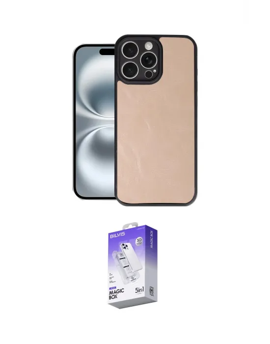 ieg™ iPhone 16 Pro Max Kılıf Kıvılcım Işık Serisi - Siyah Bilvis 5in1 3D Magic Cam Ekran Koruyucu