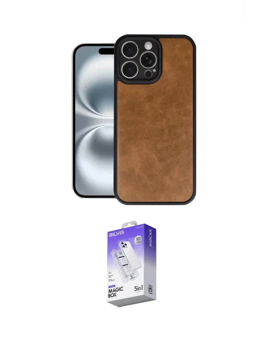 ieg™ iPhone 16 Pro Max Kılıf Kıvılcım Işık Serisi - Siyah Bilvis 5in1 3D Magic Cam Ekran Koruyucu