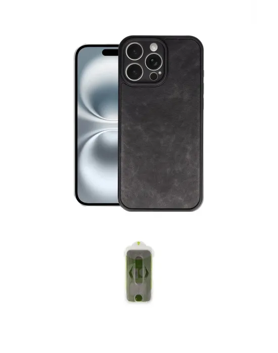 ieg™ iPhone 16 Pro Max Kılıf Kıvılcım Işık Serisi - Siyah Joko Magic 5D Hayalet Cam