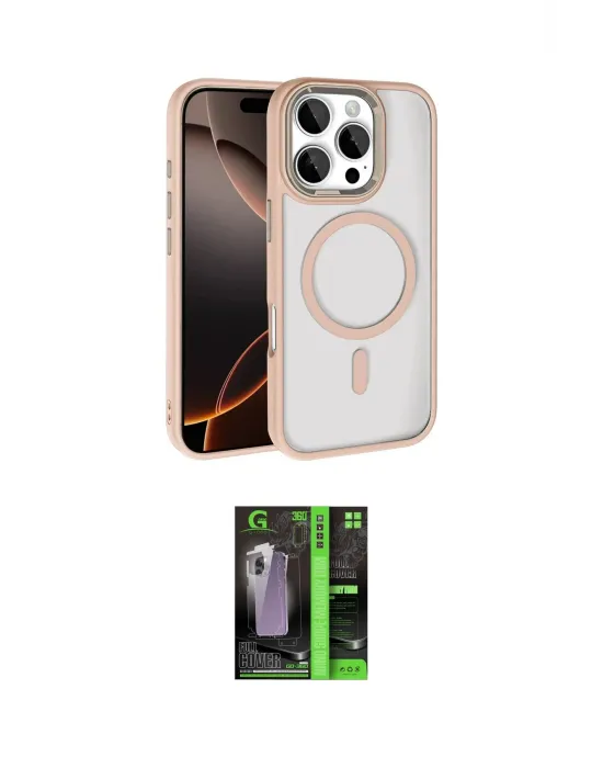 ieg™ iPhone 16 Pro Max Kılıf Kıvılcım Prime - Şeffaf 360 Full Body Arka Koruyucu