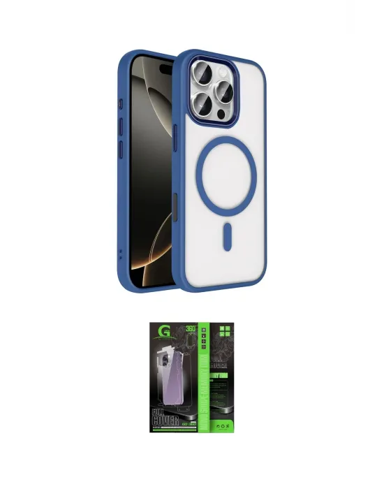 ieg™ iPhone 16 Pro Max Kılıf Kıvılcım Prime - Şeffaf 360 Full Body Arka Koruyucu