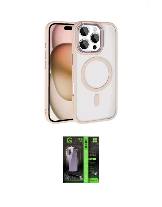 ieg™ iPhone 16 Pro Max Kılıf Kıvılcım Prime - Şeffaf 360 Full Body Arka Koruyucu