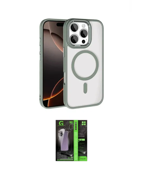 ieg™ iPhone 16 Pro Max Kılıf Kıvılcım Prime - Şeffaf 360 Full Body Arka Koruyucu