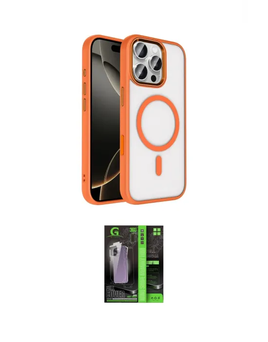 ieg™ iPhone 16 Pro Max Kılıf Kıvılcım Prime - Şeffaf 360 Full Body Arka Koruyucu