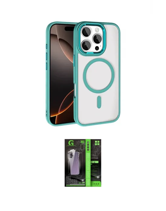 ieg™ iPhone 16 Pro Max Kılıf Kıvılcım Prime - Şeffaf 360 Full Body Arka Koruyucu