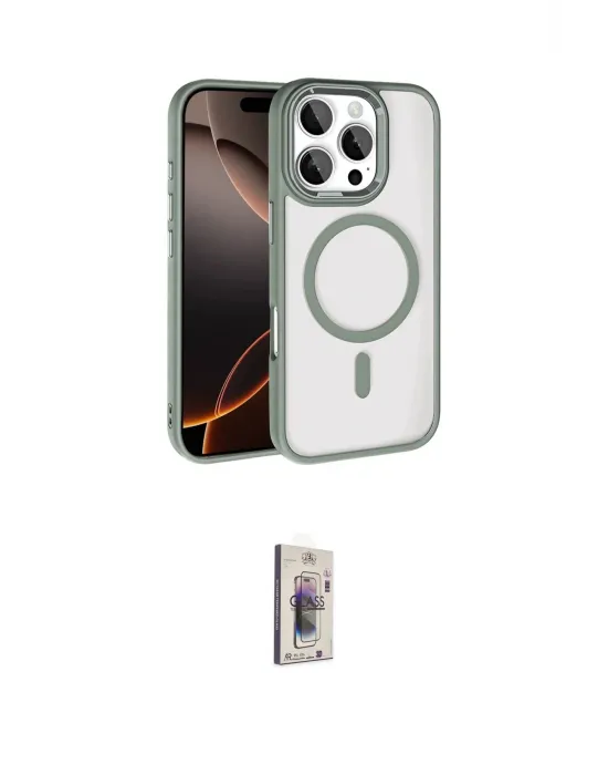 ieg™ iPhone 16 Pro Max Kılıf Kıvılcım Prime - Siyah Bilvis 3D Cam Ekran Koruyucu