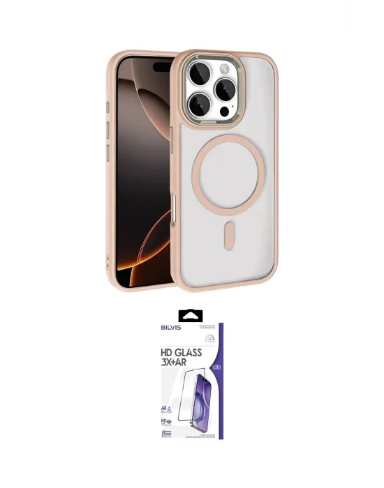ieg™ iPhone 16 Pro Max Kılıf Kıvılcım Prime - Siyah Bilvis 3X AR HD Cam Ekran Koruyucu