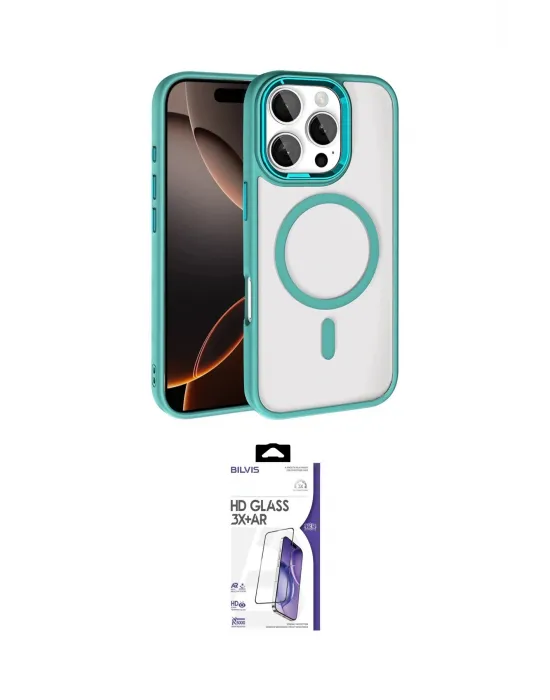 ieg™ iPhone 16 Pro Max Kılıf Kıvılcım Prime - Siyah Bilvis 3X AR HD Cam Ekran Koruyucu