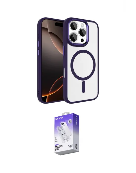 ieg™ iPhone 16 Pro Max Kılıf Kıvılcım Prime - Siyah Bilvis 5in1 3D Magic Cam Ekran Koruyucu