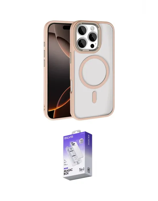 ieg™ iPhone 16 Pro Max Kılıf Kıvılcım Prime - Siyah Bilvis 5in1 3D Magic Cam Ekran Koruyucu