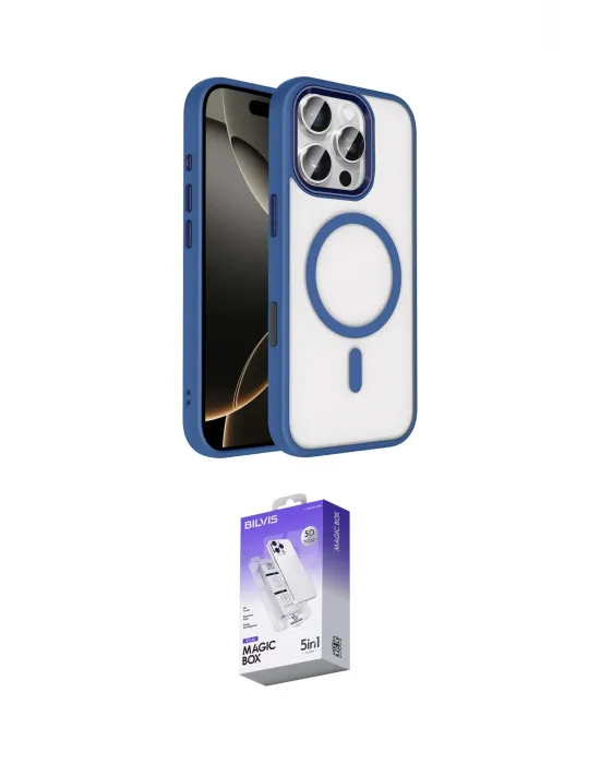 ieg™ iPhone 16 Pro Max Kılıf Kıvılcım Prime - Siyah Bilvis 5in1 3D Magic Cam Ekran Koruyucu