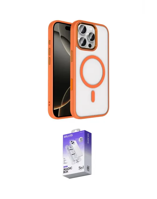 ieg™ iPhone 16 Pro Max Kılıf Kıvılcım Prime - Siyah Bilvis 5in1 3D Magic Cam Ekran Koruyucu