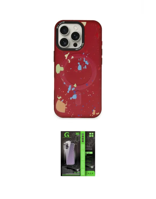 ieg™ iPhone 16 Pro Max Kılıf Kozmos Doku - Şeffaf 360 Full Body Arka Koruyucu