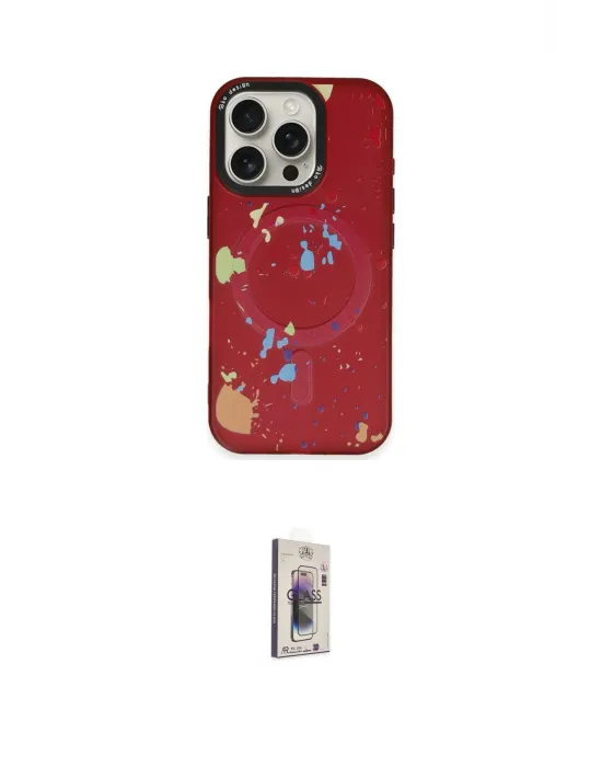 ieg™ iPhone 16 Pro Max Kılıf Kozmos Doku - Siyah Bilvis 3D Cam Ekran Koruyucu