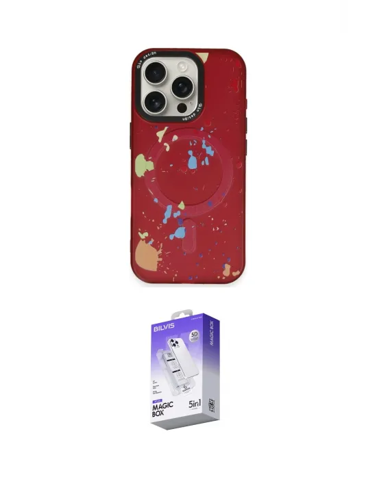 ieg™ iPhone 16 Pro Max Kılıf Kozmos Doku - Siyah Bilvis 5in1 3D Magic Cam Ekran Koruyucu
