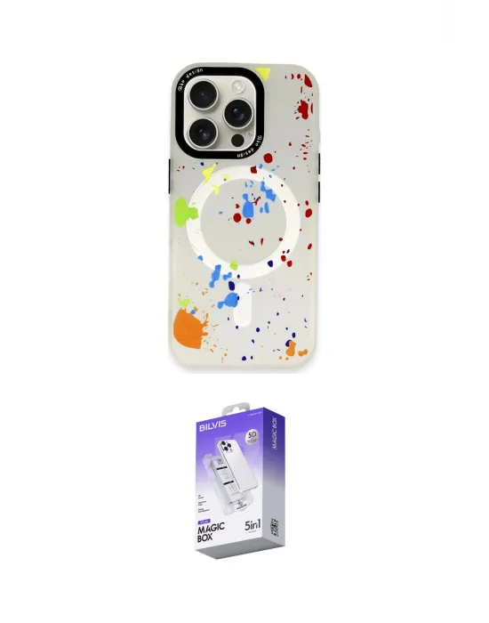 ieg™ iPhone 16 Pro Max Kılıf Kozmos Doku - Siyah Bilvis 5in1 3D Magic Cam Ekran Koruyucu