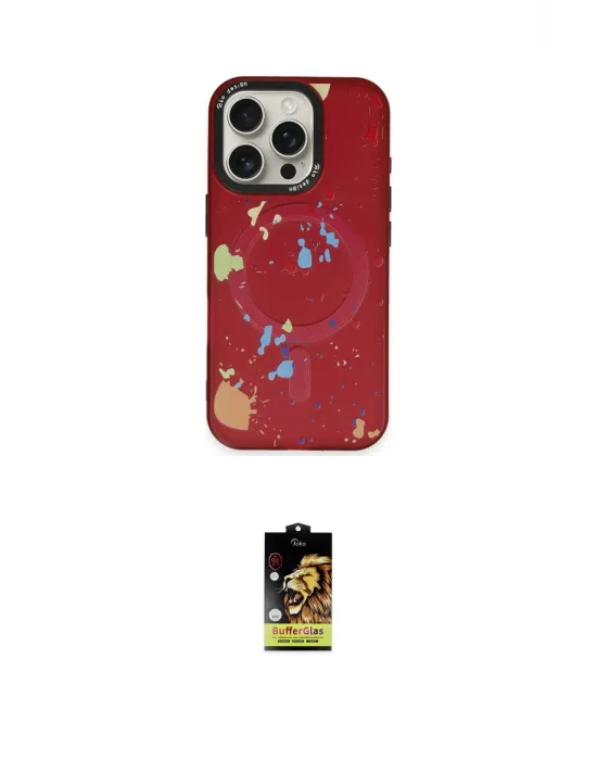 ieg™ iPhone 16 Pro Max Kılıf Kozmos Doku - Siyah Buffer Cam Ekran Koruyucu