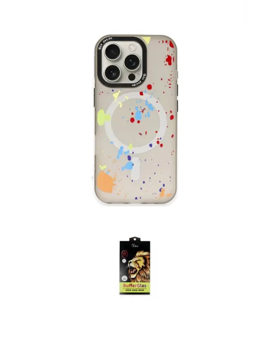 ieg™ iPhone 16 Pro Max Kılıf Kozmos Doku - Siyah Buffer Cam Ekran Koruyucu