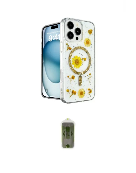 ieg™ iPhone 16 Pro Max Kılıf Kozmos Doku - Siyah Joko Magic 5D Hayalet Cam