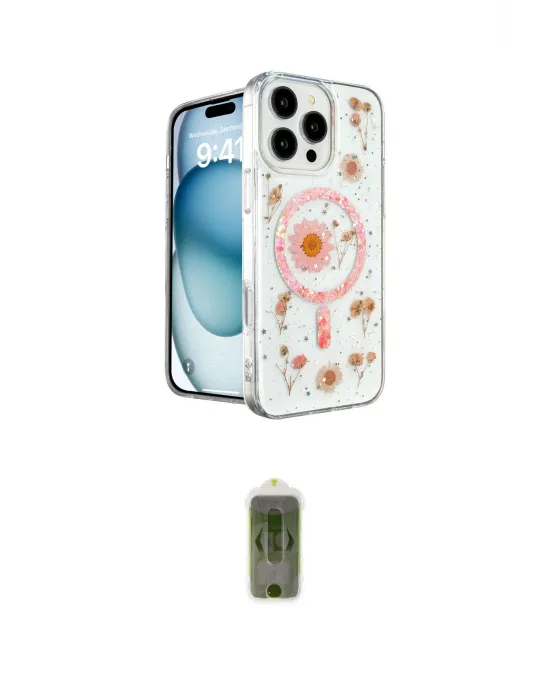 ieg™ iPhone 16 Pro Max Kılıf Kozmos Doku - Siyah Joko Magic 5D Hayalet Cam