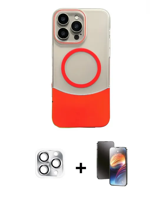 ieg™ iPhone 16 Pro Max Kılıf Kozmos Form Özel Seri - Siyah 3D Antistatik Mat Seramik Nano Ekran Koruyucu + Pers Alüminyum Kamera Lens - GS