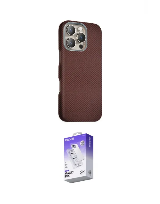ieg™ iPhone 16 Pro Max Kılıf Kozmos Klasik Prime - Siyah Bilvis 5in1 3D Magic Cam Ekran Koruyucu