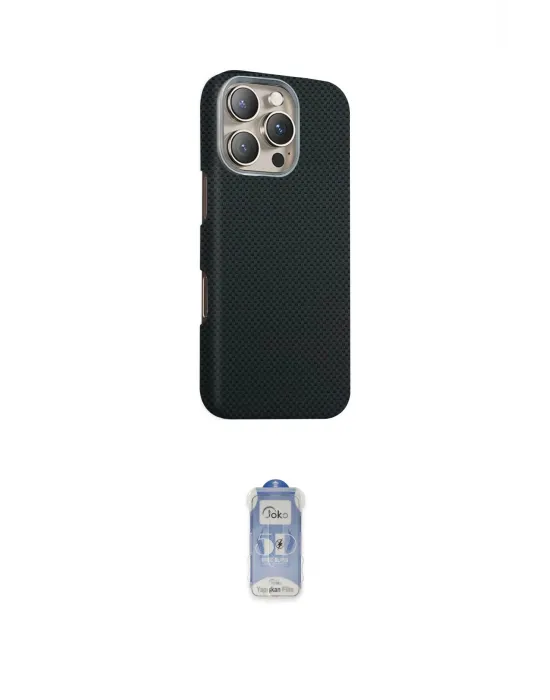 ieg™ iPhone 16 Pro Max Kılıf Kozmos Klasik Prime - Siyah Joko Magic 5D Cam