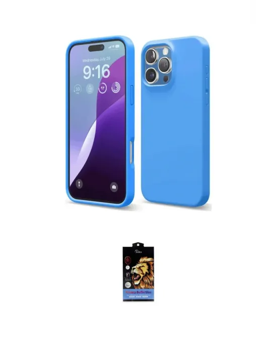 ieg™ iPhone 16 Pro Max Kılıf Kozmos Yansıma Özel Seri - Siyah Buffer Hayalet Cam Ekran Koruyucu