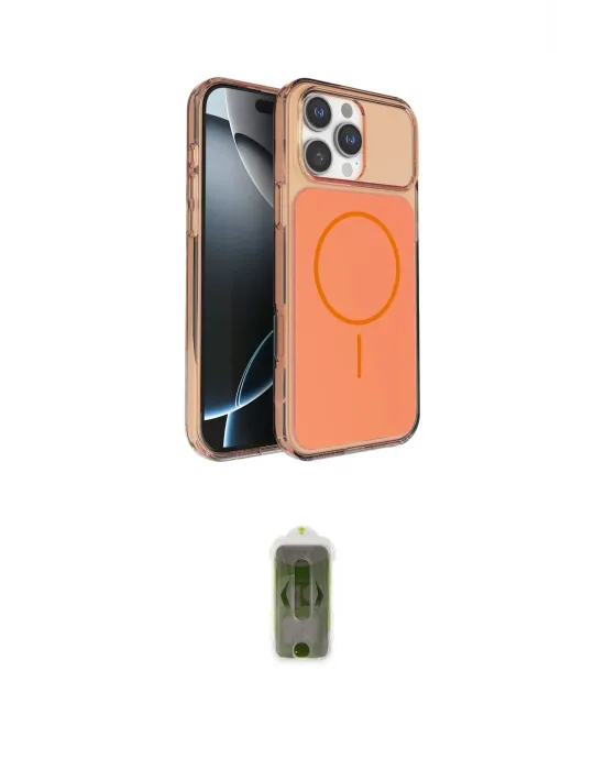 ieg™ iPhone 16 Pro Max Kılıf Kutup Doku Serisi - Siyah Joko Magic 5D Hayalet Cam
