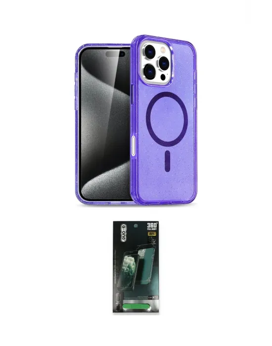 ieg™ iPhone 16 Pro Max Kılıf Nova Asil Prime - Siyah 360 Mat Full Body Arka Koruyucu